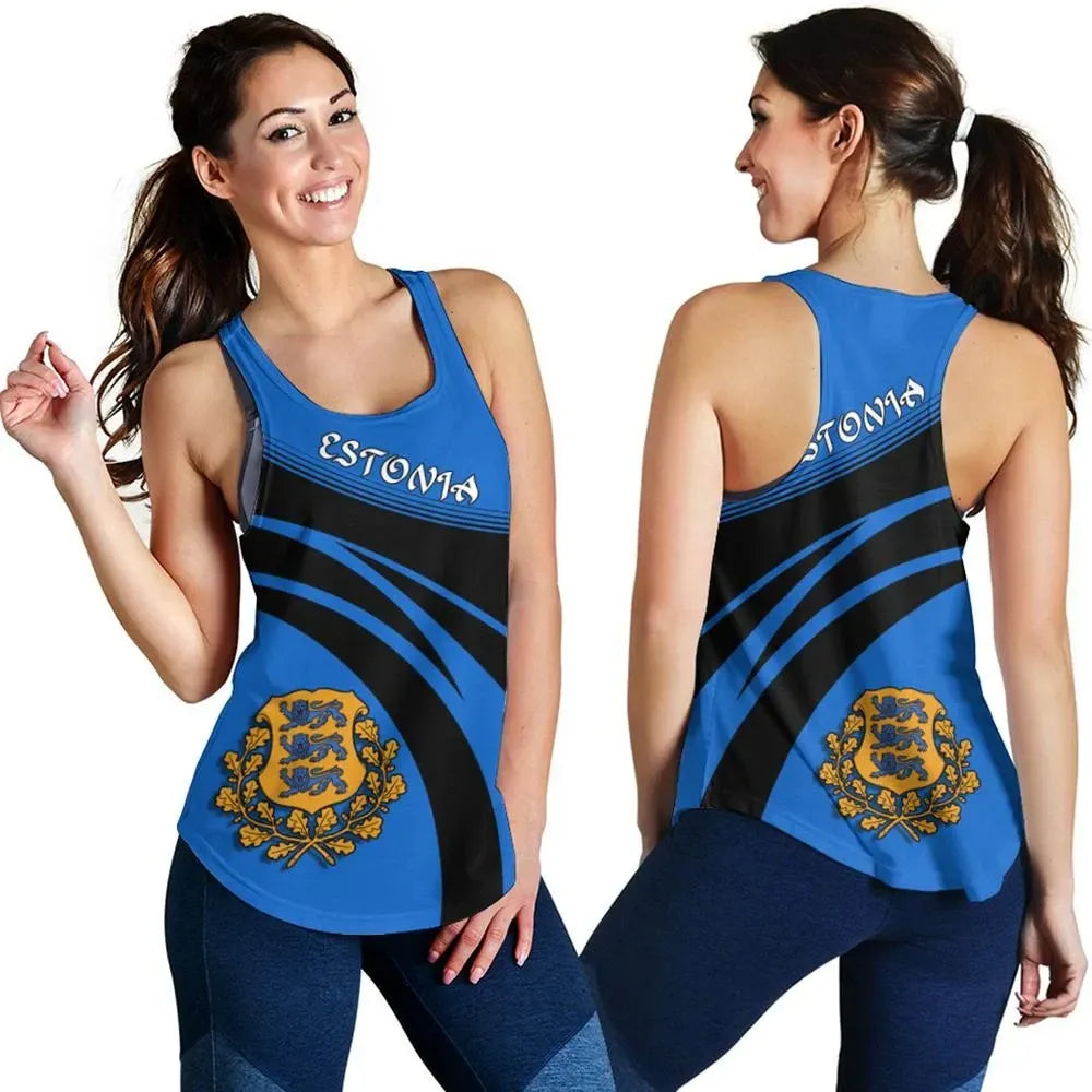 Estonia Coat Of Arms Women Tanktop Cricket RLT12 - Wonder Print Shop