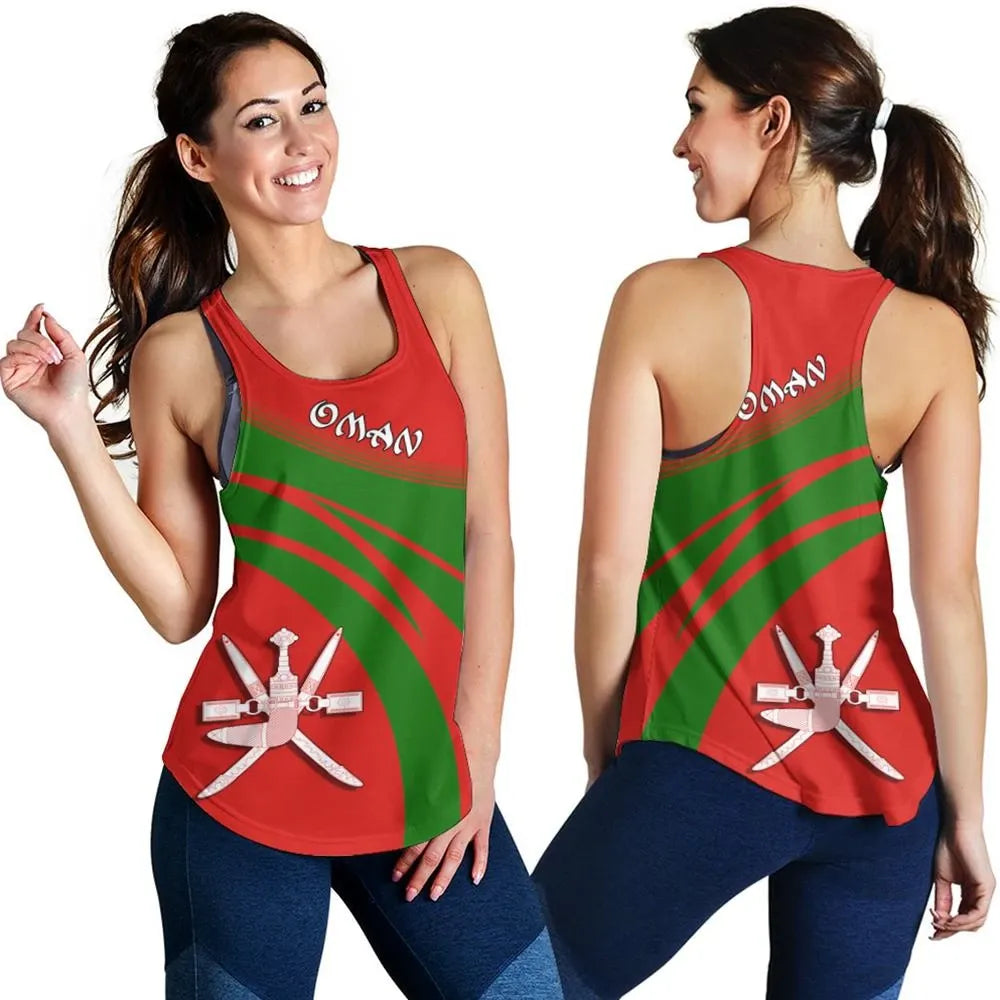 Oman Coat Of Arms Women Tanktop Cricket RLT13 - Wonder Print Shop