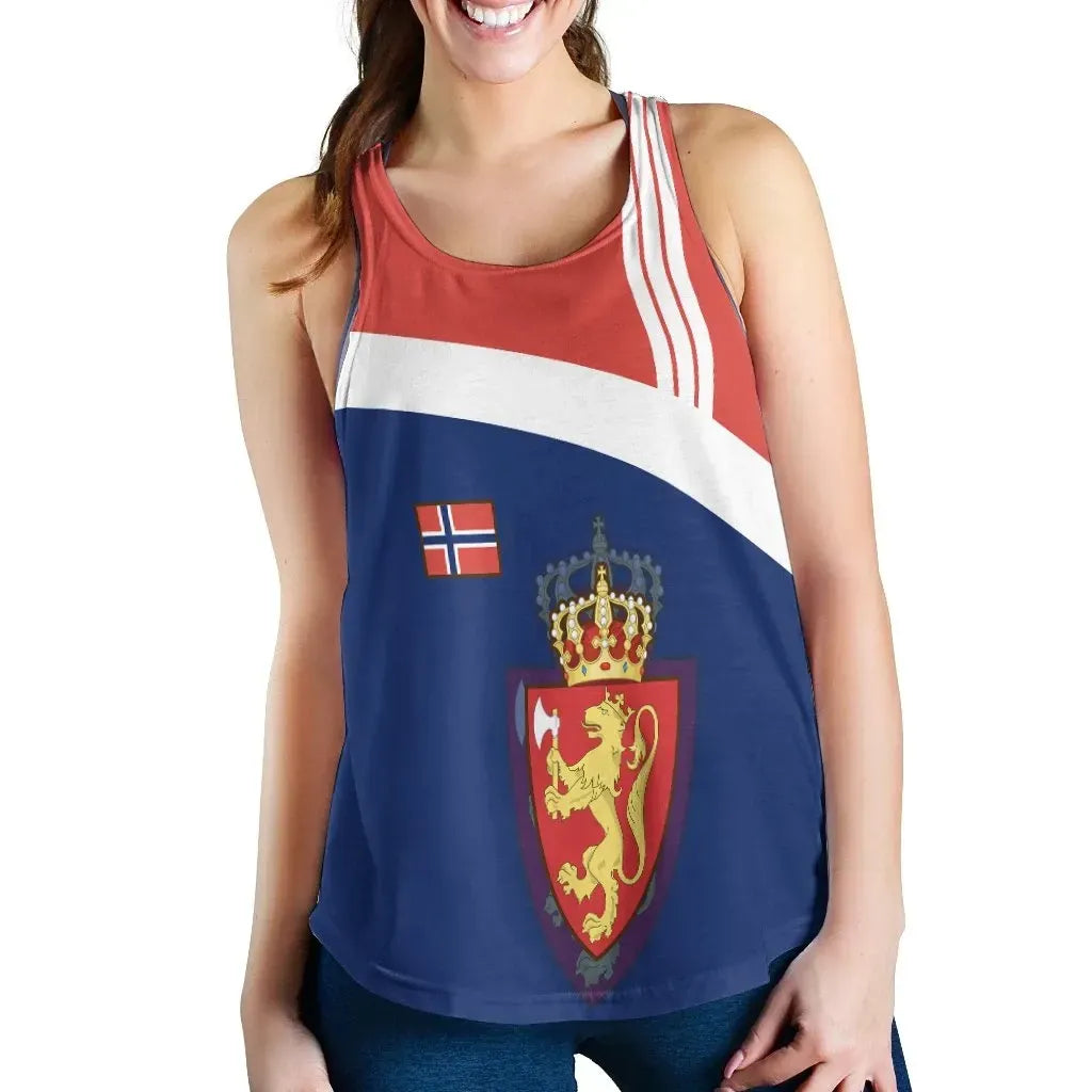 Norway Women's Racerback Tank Flag of Norway RLT7 - Wonder Print Shop