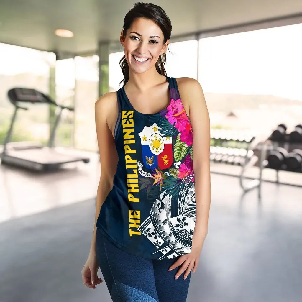 The Philippines Women's Racerback Tank, Summer Vibes RLT6 - Wonder Print Shop