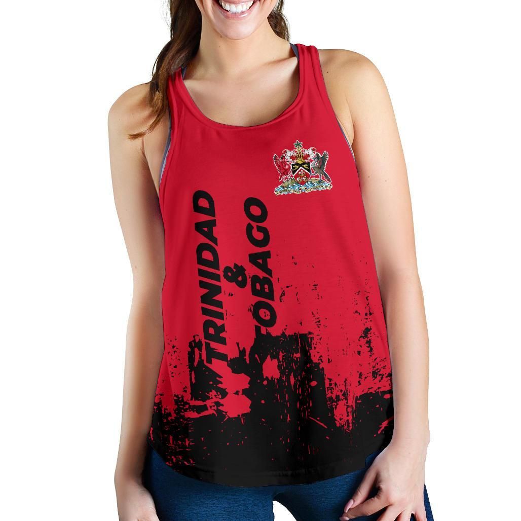 Trinidad and Tobago Women Racerback Tank, Smudge Style RLT6 - Wonder Print Shop