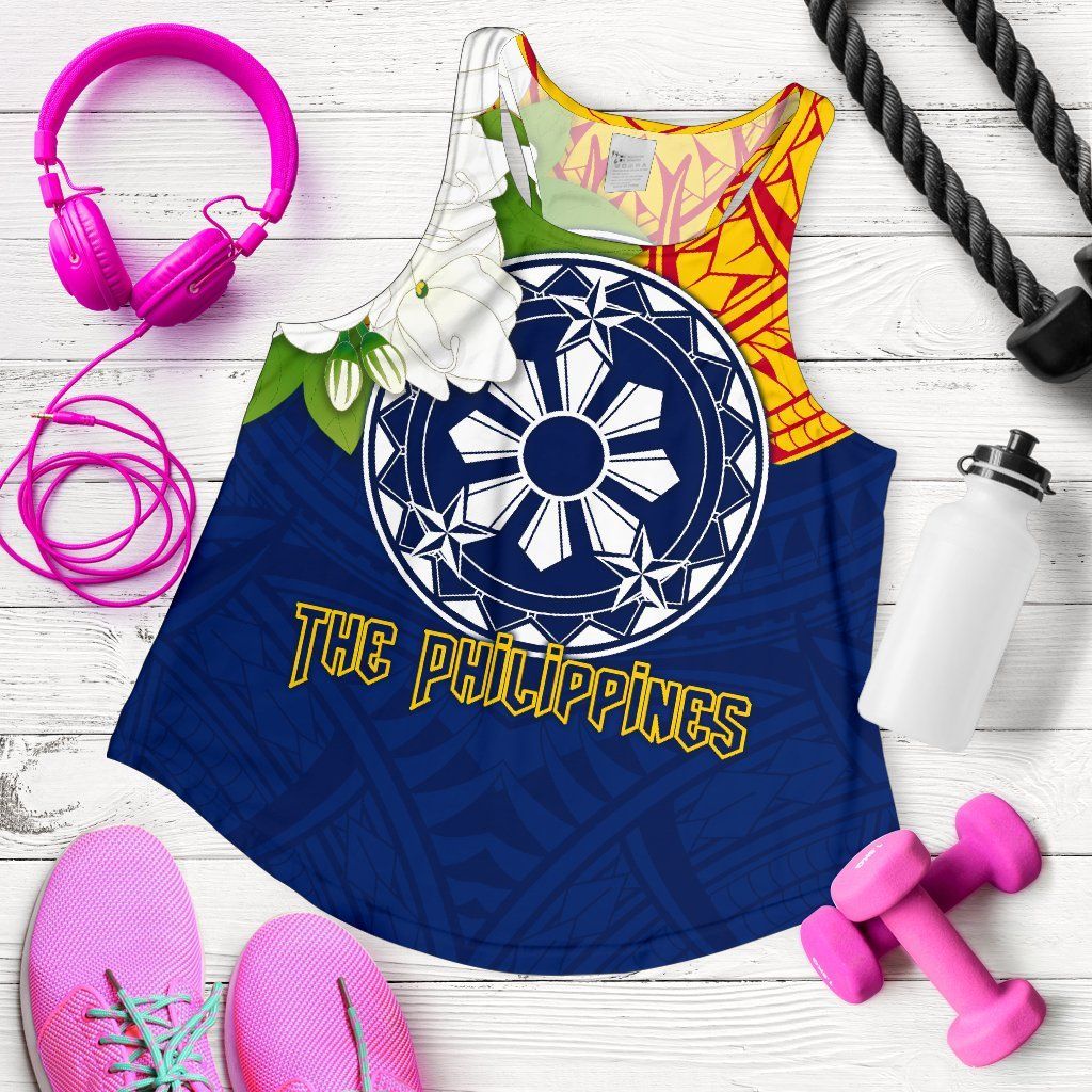 The Philippines Women's Racerback Tank, Filipino Sampaguita RLT6 - Wonder Print Shop