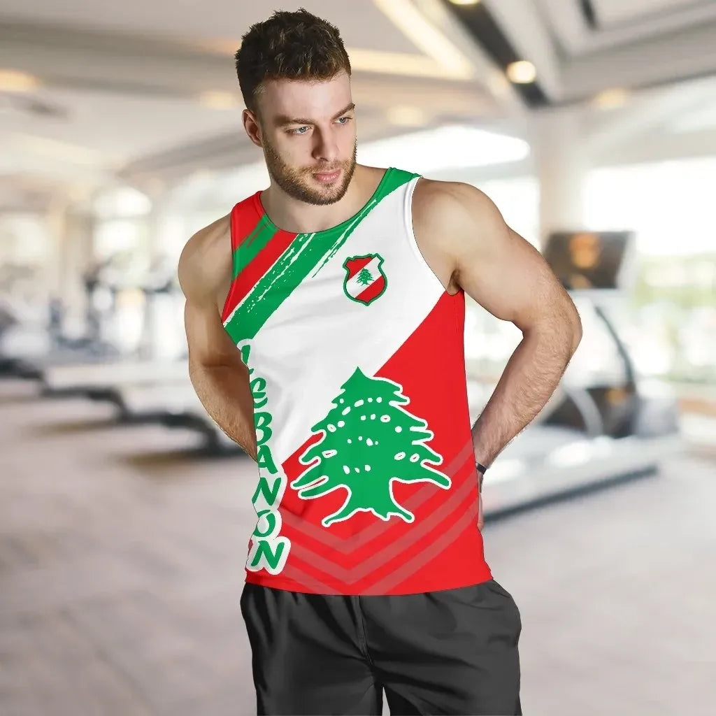 lebanon-personalised-mens-tank-top-lebanon-flag-polygon-style24