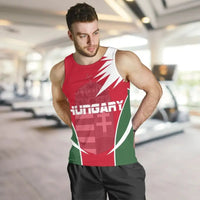 Men's red sleeveless Hungary flag tank top, athletic cut