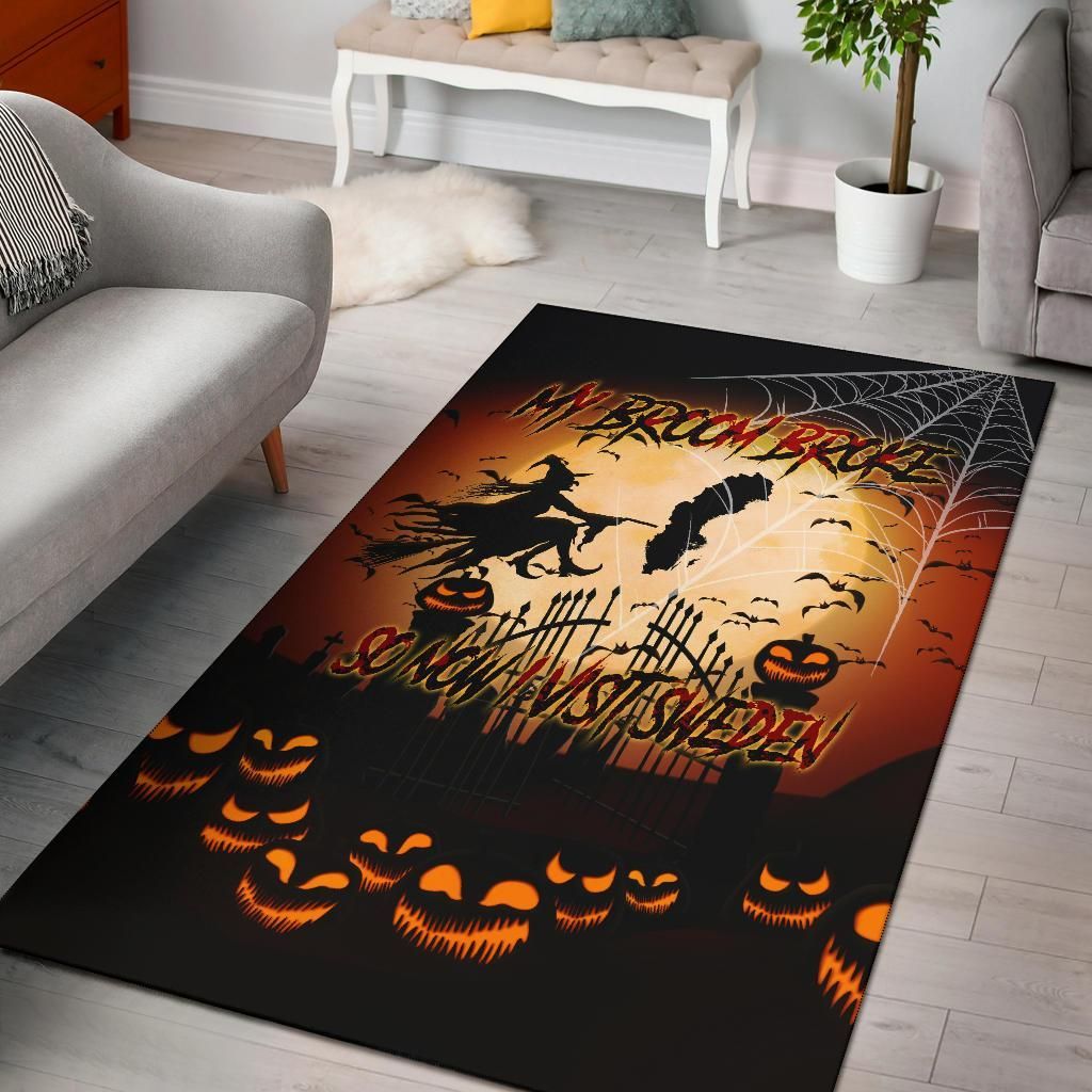 Halloween Area Rug My Broom Broke So Now I Visit Sweden RLT7 - Wonder Print Shop