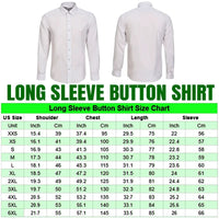 White long-sleeve button shirt, front and back view, plain solid fabric
