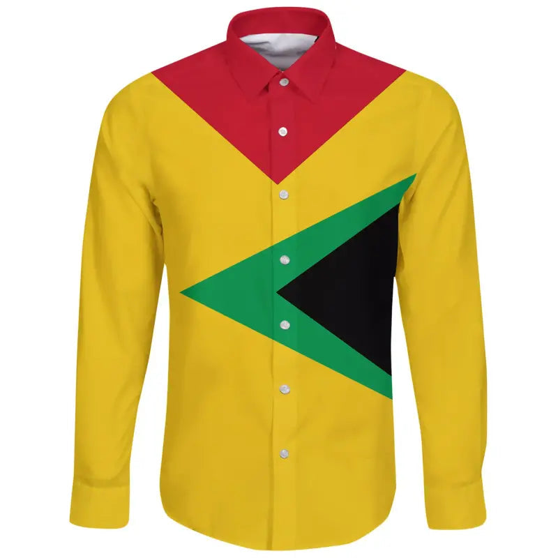 Guyana Long Sleeve Button Shirt Babarian (Yellow) RLT8 - Wonder Print Shop