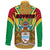 Guyana Long Sleeve Button Shirt Jaguars Coat of Arms RLT8 - Wonder Print Shop