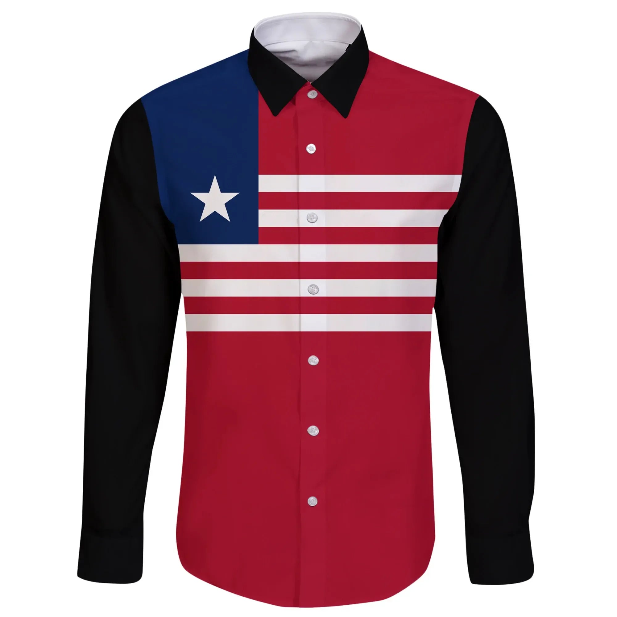 Liberia Long Sleeve Button Shirt RLT6 - Wonder Print Shop