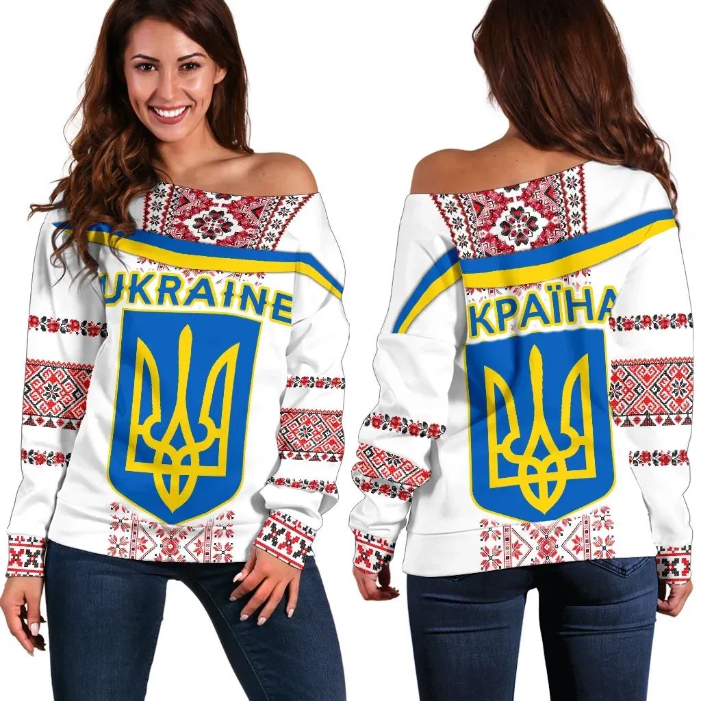 Ukraine Vyshyvanka Women Off Shoulder Sweater Vibes Version RLT7 - Wonder Print Shop