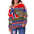 Norway Flag With Moose Christmas Women's Off Shoulder Sweater RLT7 - Wonder Print Shop