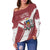 Latvia Women's Off Shoulder Sweater, Latvia Pride, RLT6 - Wonder Print Shop