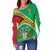 Guyana Off Shoulder Sweater Flag Map CoA Limited RLT8 - Wonder Print Shop