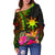 The Philippines Polynesian Personalised Women's Off Shoulder Sweater, Hibiscus and Banana Leaves RLT6 - Wonder Print Shop