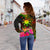 The Philippines Polynesian Personalised Women's Off Shoulder Sweater, Hibiscus and Banana Leaves RLT6 - Wonder Print Shop