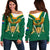 South Africa Womens Off Shoulder Sweater Coat Of Arms RLT8 - Wonder Print Shop