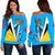 Saint Lucia Off Shoulder Sweater, Flag With Coat Of Arms RLT6 - Wonder Print Shop