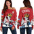 Serbia Off Shoulder Sweater Serbian Eagle / Orthodox Cross RLT7 - Wonder Print Shop