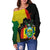 Bolivia Flag,Coat of Arms Off Shoulder Sweater RLT6 - Wonder Print Shop