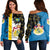 Sweden Coat Of Arms Women's Off Shoulder Sweater Flag Style RLT7 - Wonder Print Shop