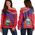 Costa Rica Coat Of Arms Shoulder Sweater Cricket RLT13 - Wonder Print Shop