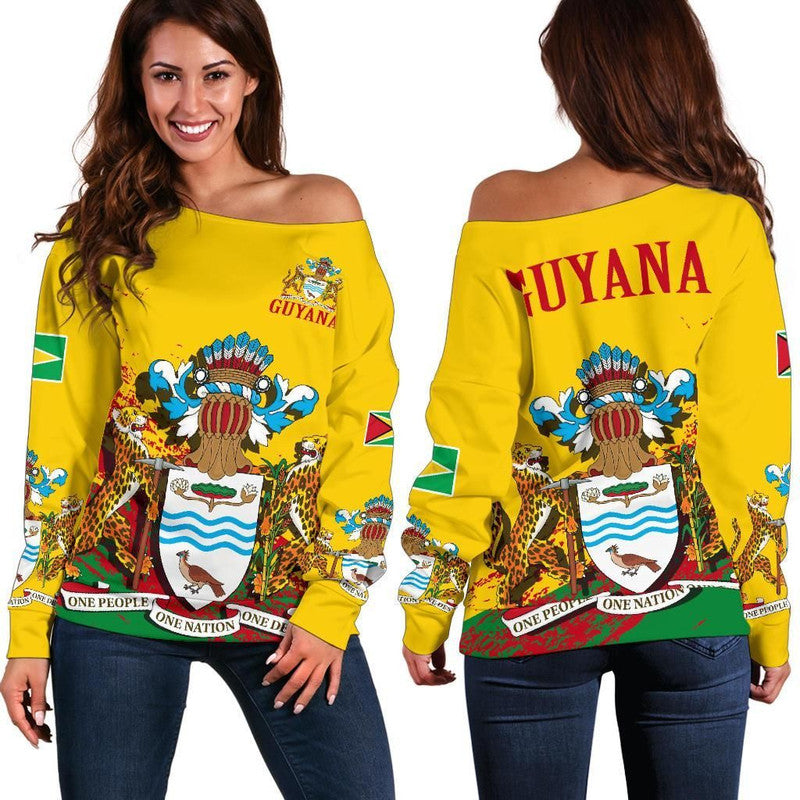 Guyana Special Womens Off Shoulder Sweater RLT8 - Wonder Print Shop