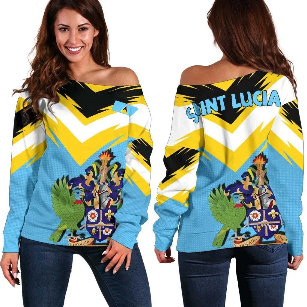 Saint Lucia Women's Off Shoulder Sweater New Release RLT6 - Wonder Print Shop