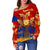 Armenia Khachkar, Armenian Cross Special Womens Off Shoulder Sweater RLT8 - Wonder Print Shop