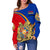 Armenia Womens Off Shoulder Sweater , Armenian Pride RLT8 - Wonder Print Shop