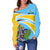 Saint Lucia Women's Off Shoulder Sweater N Flag RLT6 - Wonder Print Shop