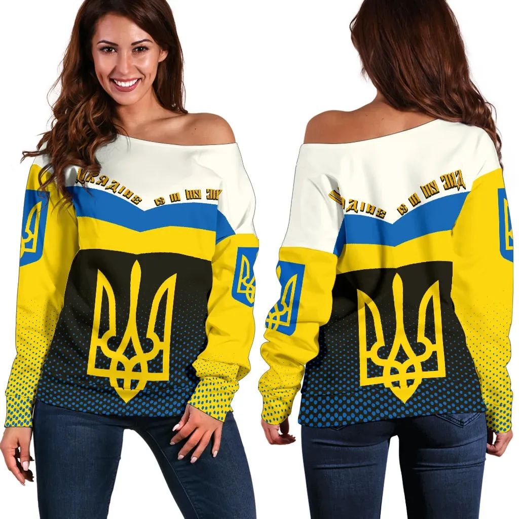 Ukraine Victory Off Shoulder Sweater RLT7 - Wonder Print Shop