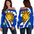 Uruguay Women's Off Shoulder Sweater Flag, Coat Of Arms RLT6 - Wonder Print Shop