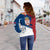 Serbia Women's Off Shoulder Sweater Coat Of Arms Flag Style, RLT7 - Wonder Print Shop