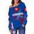 Slovakia Coat Of Arms Women's Off Shoulder Sweater, Sport Style RLT13 - Wonder Print Shop