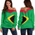 Guyana Off Shoulder Sweater Babarian (Green) RLT8 - Wonder Print Shop