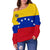 Venezuela Off Shoulder Sweater Flag RLT7 - Wonder Print Shop