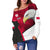 Poland Women Off Shoulder Sweater White Eagle Version RLT7 - Wonder Print Shop