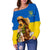 Ukraine Women's Off Shoulder Sweater Sunflower Sonyashnyk RLT7 - Wonder Print Shop