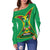 Guyana Off Shoulder Sweater Flag Warriors RLT8 - Wonder Print Shop