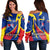 Women's Off Shoulder Sweater, Venezuela In My Heart RLT7 - Wonder Print Shop