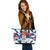 Leather Tote Bag - Serbia Flag Color With Coat Of Arm RLT7 - Wonder Print Shop