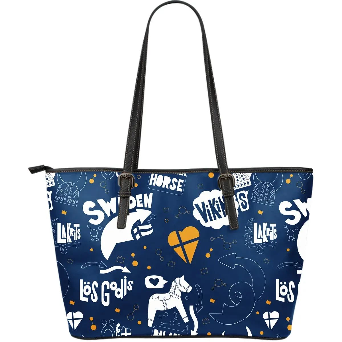 Sweden Things Leather Tote Bag RLT7 - Wonder Print Shop