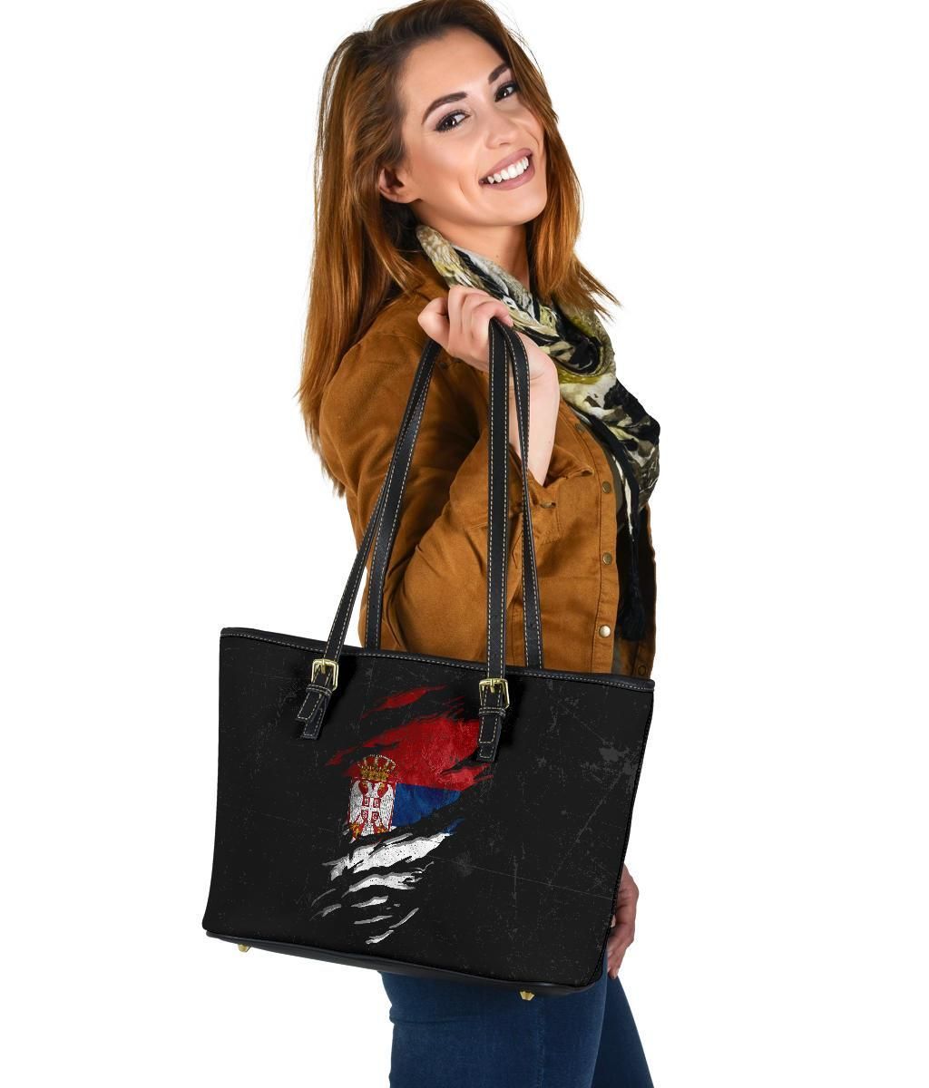 Serbia In Me Leather Tote Special Grunge Style RLT7 - Wonder Print Shop