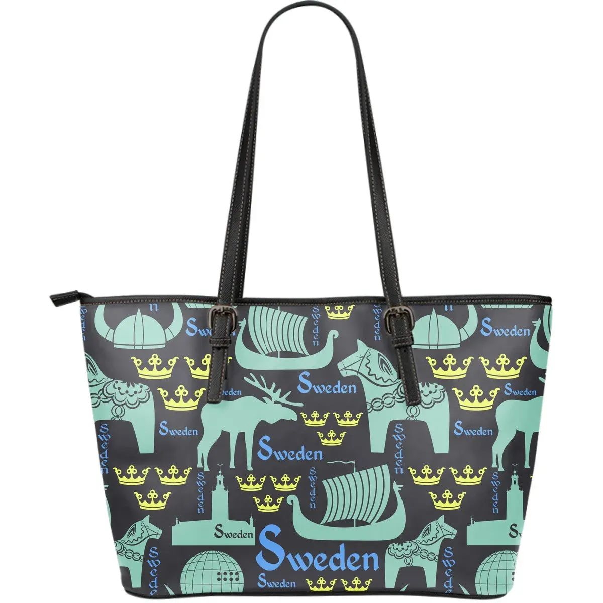 Sweden Things Seamless Leather Tote Bag RLT7 - Wonder Print Shop