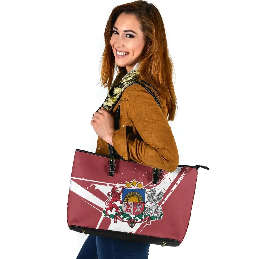 Latvia Leather Tote Bag - Latvia Pride RLT6 - Wonder Print Shop