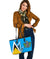 Saint Lucia Leather Tote Bag Flag With Coat Of Arms RLT6 - Wonder Print Shop