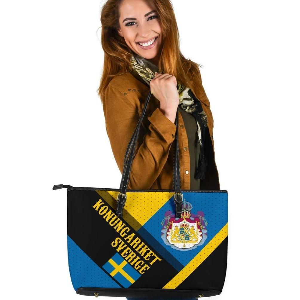 Sweden Leather Tote Bag Kingdom Of Sweden RLT7 - Wonder Print Shop