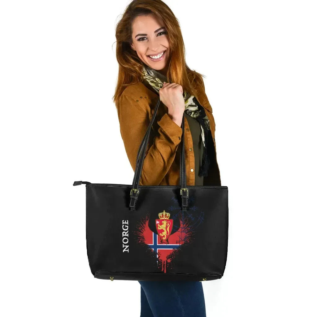 Norway Leather Tote Bag Wings Of Norway RLT7 - Wonder Print Shop