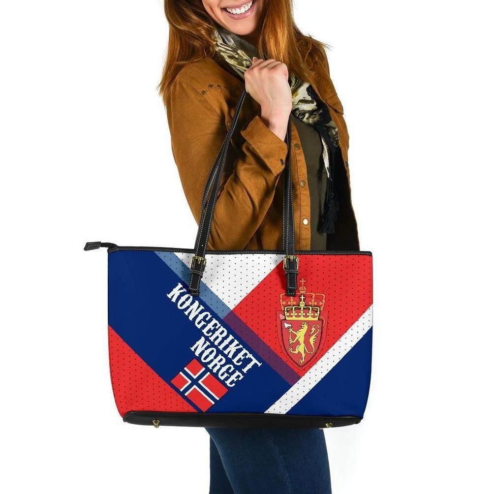 Norway Leather Tote Bag Kongeriket Norge RLT7 - Wonder Print Shop