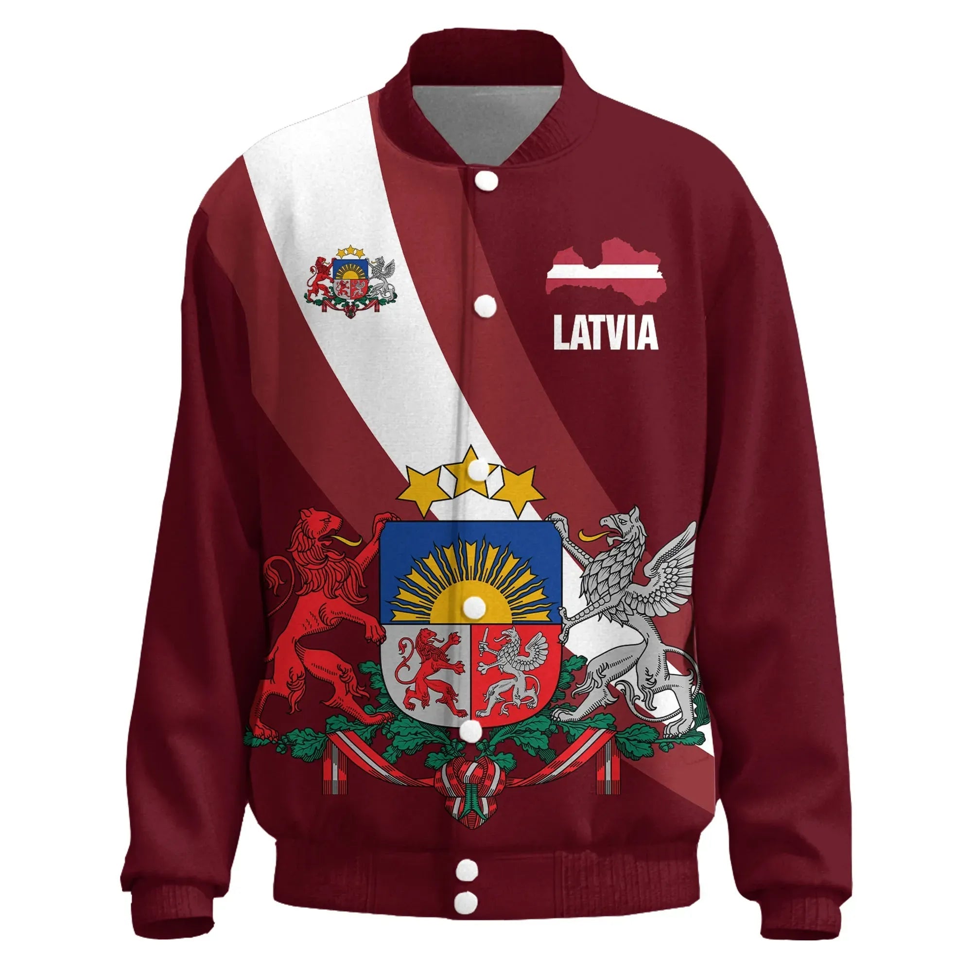 Latvia Special Flag Thicken Stand - Collar Jacket (AOP) RLT6 - Wonder Print Shop